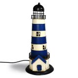 USB powered LED Lamp Lighthouse 13x13x32cm Blue