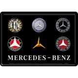 Nostalgic-Art Metal Postcard Mercedes-Benz Logo Evolution 10x14cm