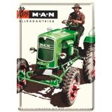 Nostalgic-Art Metal Postcard Man Tractor Green 10x14cm