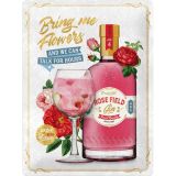 Nostalgic-Art Large Sign Gin & Tonic Pink Gin Flowers 30x40cm