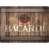 Nostalgic-Art Large Sign Bacardi - Wood Barrel Logo 30x40cm
