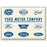 Nostalgic-Art Large Sign Ford Logo Evolution 30x40cm