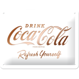 Nostalgic-Art Small Sign Coca-Cola Logo White 15x20cm