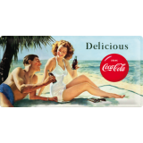 Nostalgic-Art Long Sign Coca-Cola - Beauties - Beach Couple 25x50cm