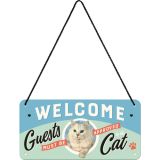 Nostalgic-Art Hanging Sign Welcome Guests Cat 10x20cm