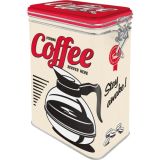 Nostalgic-Art Clip Top Tin Strong Coffee Served Here 7.5x11x17.5cm
