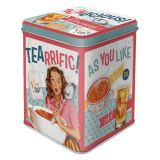 Nostalgic-Art Tea Storage Tin Tealicious & Tearrific 7.5x7.5x9.5cm