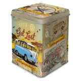 Nostalgic-Art Tea Storage Tin VW Bulli - Let's Get Lost 7.5x7.5x9.5cm