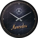 Nostalgic-Art Wall Clock Mercedes-Benz - Silver & Gold 30cm