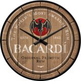 Nostalgic-Art Wall Clock Bacardi Wood Barrel 30cm