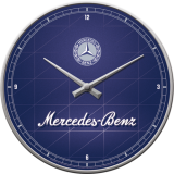 WALL CLOCK MERCEDES-BENZ - SILVER & BLUE