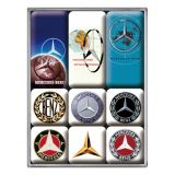 Nostalgic-Art 9pc Magnet Set Mercedes-Benz Logo Evolution