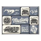 Nostalgic-Art 9pc Magnet Set Ford Mustang The Boss