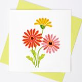 Quilled Greeting Card Gerberas 15x15cm