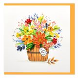 Quilled Greeting Card Happy Birthday To You Flower Basket 15x15cm
