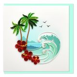 Quilled Greeting Card Beach Wave 15x15cm
