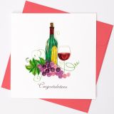 Quilled Greeting Card Congratulations - Wine and Grapes 15x15cm