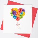 Quilled Greeting Card Bunch of Balloons 15x15cm