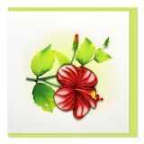 Quilled Greeting Card Hibiscus 15x15cm