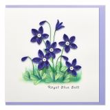 Quilled Greeting Card Royal Blue Bell Flower 15x15cm