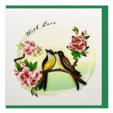 Quilled Greeting Card With Love - Birds 15x15cm