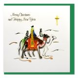 Quilled Greeting Card 3 Wise Men - Merry Christmas and Happy New Year 15x15cm
