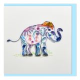 Quilled Greeting Card Colourful Elephant 15x15cm
