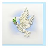 Quilled Greeting Card White Dove 15x15cm