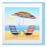 Quilled Greeting Card Beach Chairs 15x15cm