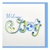 Quilled Greeting Card Welcome Baby Boy 15x15cm