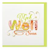 Quilled Greeting Card Get Well Soon Green 15x15cm