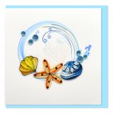 Quilled Greeting Card Starfish and Shells 15x15cm