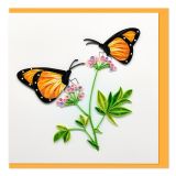 Quilled Greeting Card Two Butterflies On Flowers 15x15cm