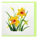 Quilled Greeting Card Daffodils 15x15cm