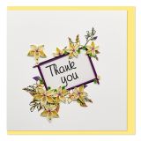 Quilled Greeting Card Thank You - Cream Flowers 15x15cm