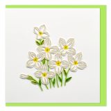 Quilled Greeting Card White Flowers 15x15cm