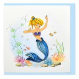 Quilled Greeting Card Mermaid 15x15cm