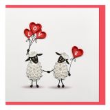 Quilled Greeting Card Love - Sheep 15x15cm
