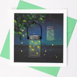 Quilled Greeting Card Fireflies 15x15cm
