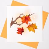 Quilled Greeting Card Falling Leaves 15x15cm