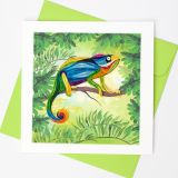 Quilled Greeting Card Chameleon 15x15cm