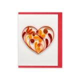 Quilled Mini Greeting Card Heart 8.5x6.4cm