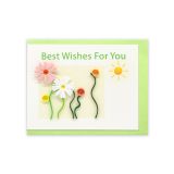 Quilled Mini Greeting Card Best Wishes For You 8.5x6.4cm