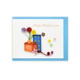 Quilled Mini Greeting Card Presents 8.5x6.4cm