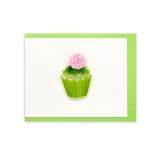 Quilled Mini Greeting Card Rose Cupcake 8.5x6.4cm