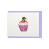 Quilled Mini Greeting Card Strawberry Cupcake 8.5x6.4cm