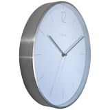 NeXtime Essential Silver Wall Clock 34cm Elegant White