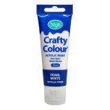 Crafty Colour Acrylic Paint 75ml Pearl White
