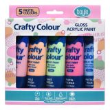 Crafty Colour Acrylic Paint 5 Pack - Pastel