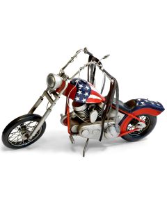 Easy Rider Motorbike Metal Ornament - Red 35x10x19cm